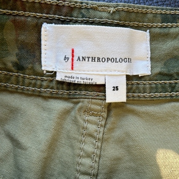 Anthropologie Wanderer Utility Shorts Camo Pockets Green Brown Sz 25 - Picture 8 of 15